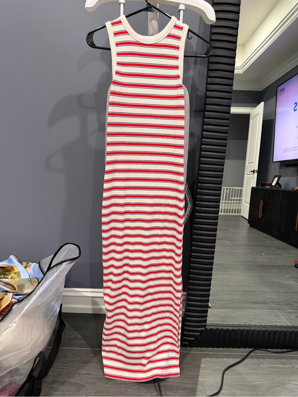 Universal Thread Red and White Striped Tank Maxi Dress